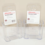 OD Clear Plastic Literature Holder Pamphlet Brochure 4.375 x 7.75 x 3.25 2-Pack
