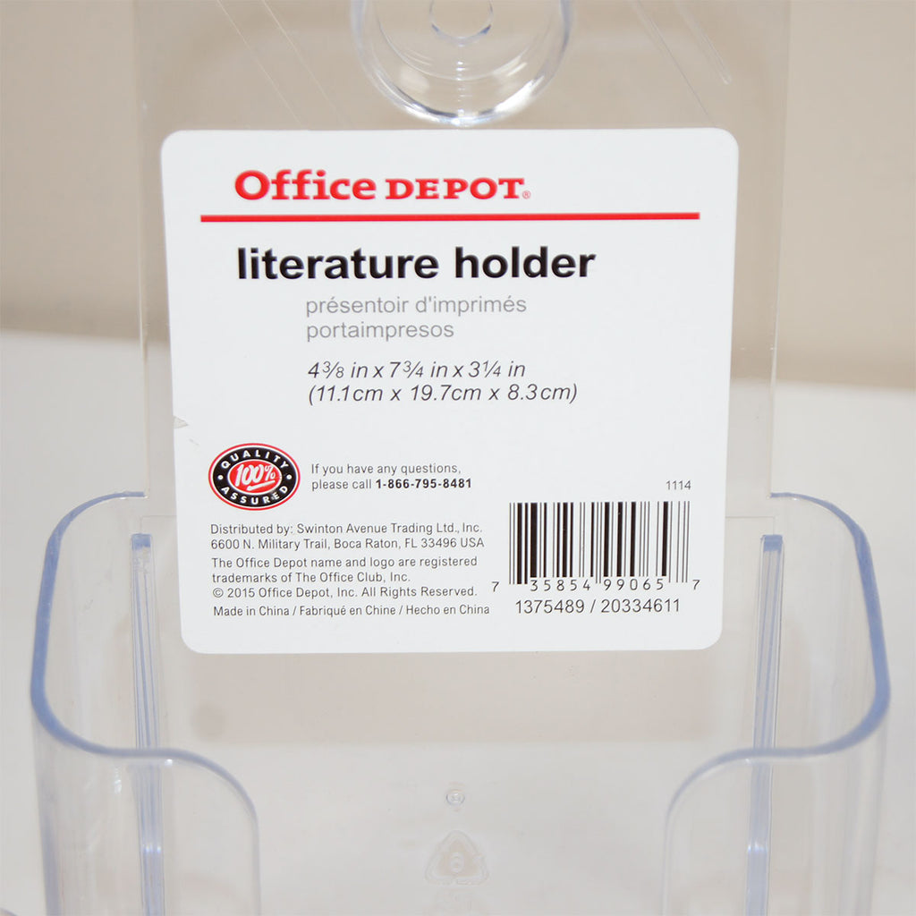 OD Clear Plastic Literature Holder Pamphlet Brochure 4.375 x 7.75 x 3.25 2-Pack