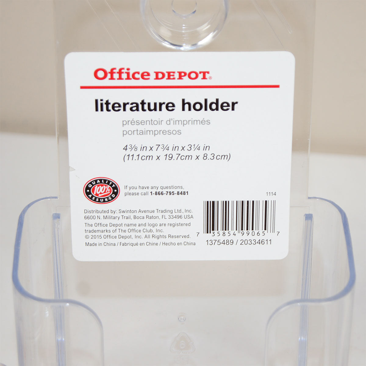 OD Clear Plastic Literature Holder Pamphlet Brochure 4.375 x 7.75 x 3.25 2-Pack