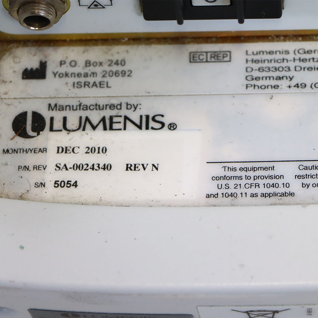 2010 Lumenis LightSheer Duet Laser High Speed HS 805nm ET Hair Removal 2 HP's