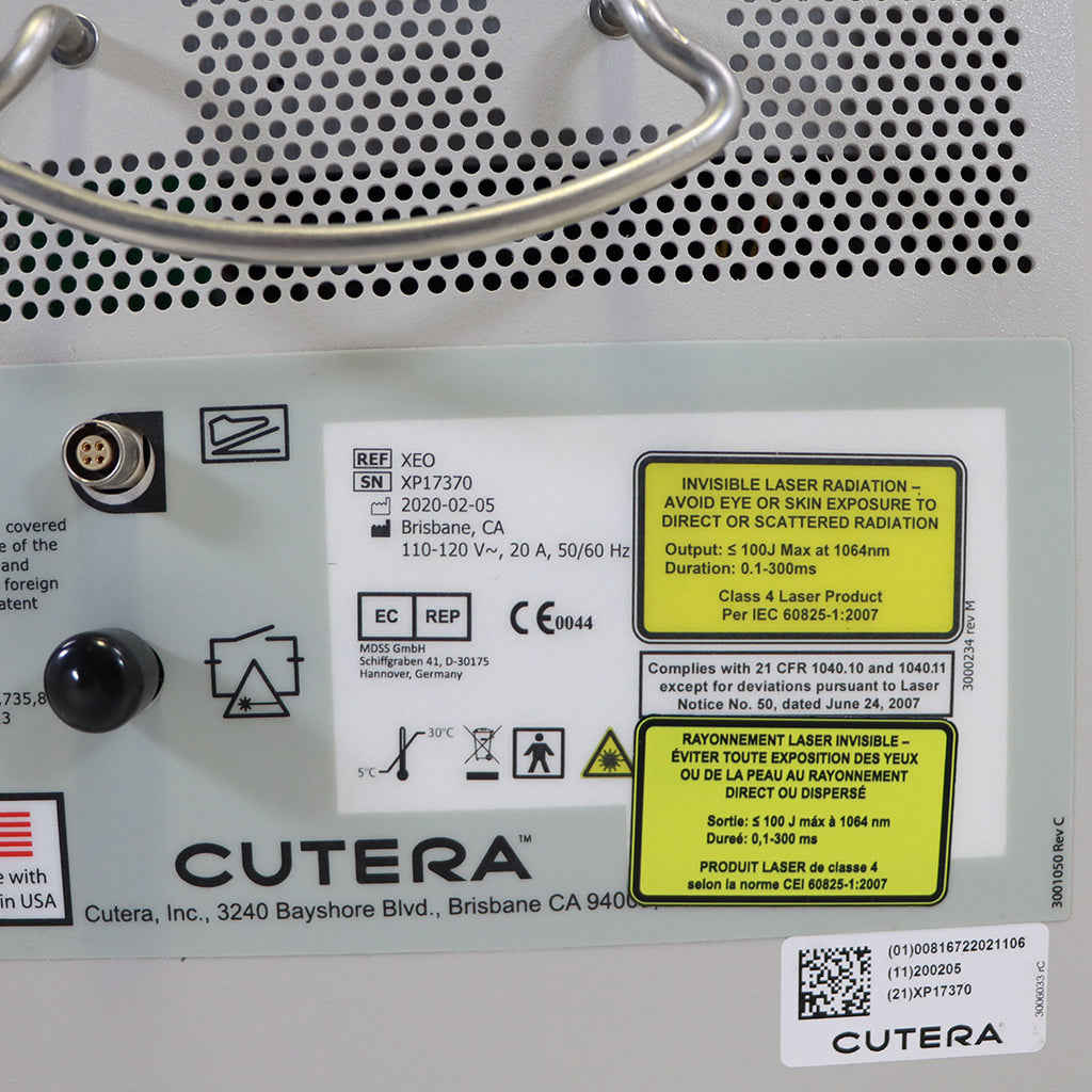 2020 Cutera XEO Nd YAG Laser Skin Rejuvenation Resurfacing Hair Removal Lesions