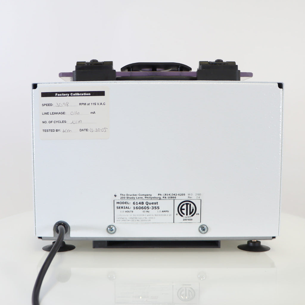 2016 Drucker Diagnostics Quest 614B Laboratory Centrifuge Single Speed 3000-RPM