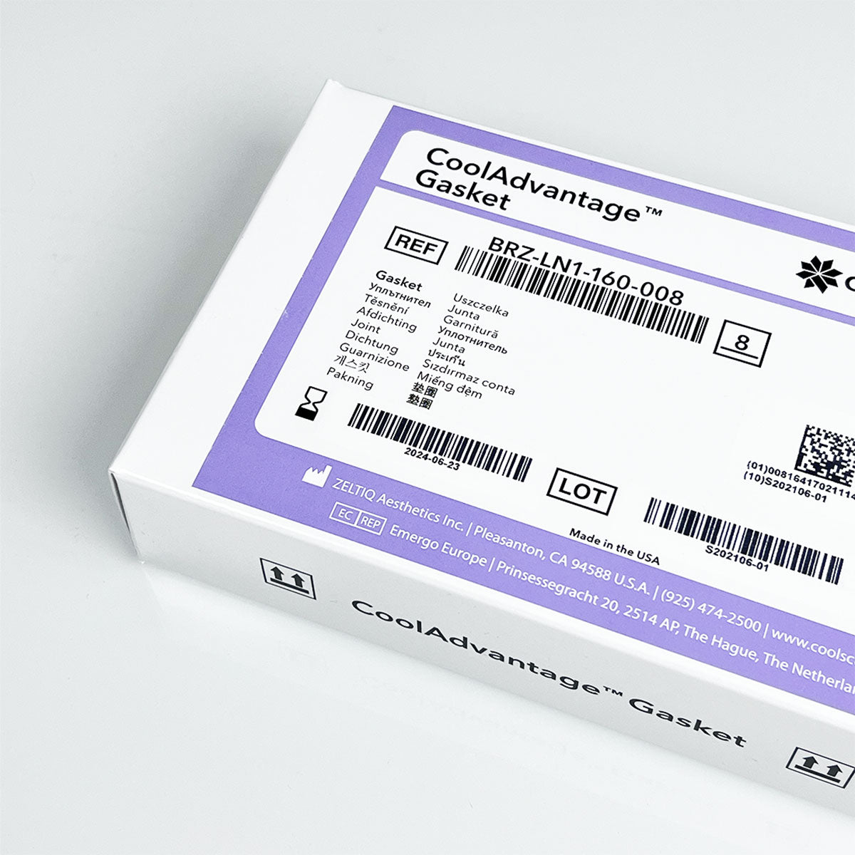 Zeltiq CoolSculpting CoolAdvantage Gasket BRZ-LN1-160-008 EXP-06/2024 8-Pack