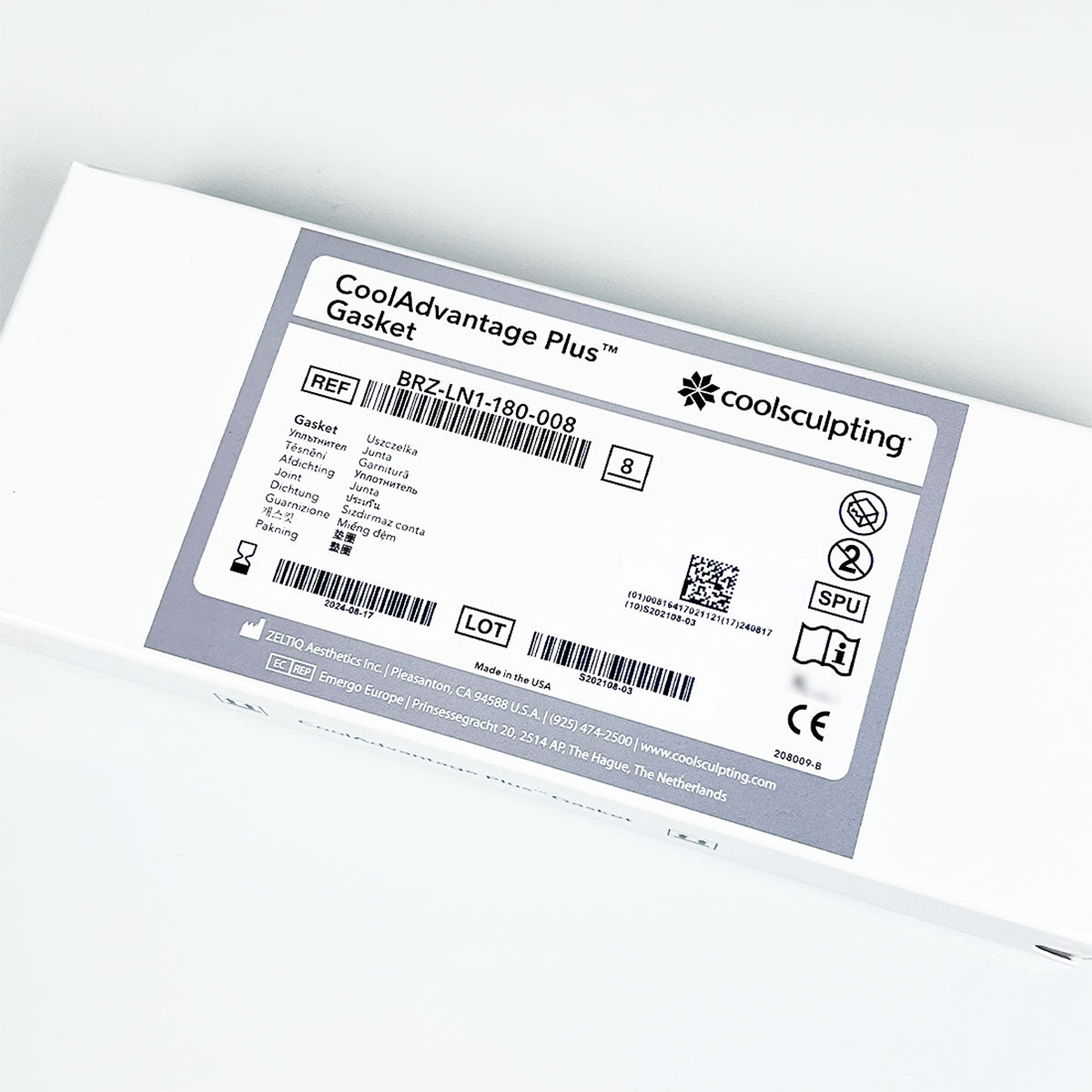 Zeltiq CoolSculpting BRZ-LN1-180-008 CoolAdvantage PLUS Gaskets 8-Pk Exp-08/24