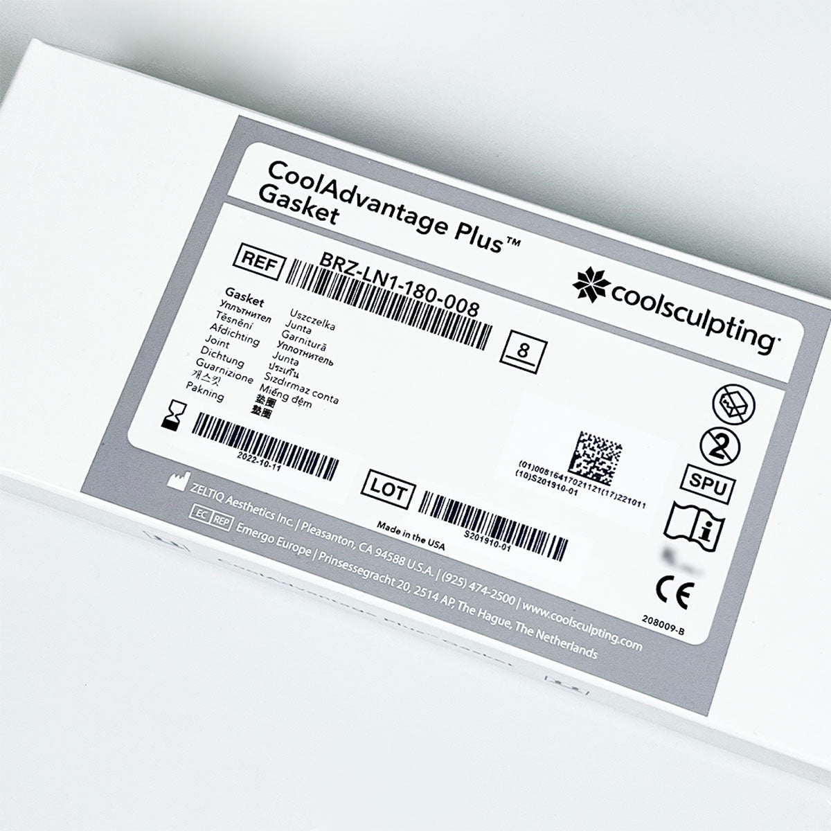 Zeltiq CoolSculpting BRZ-LN1-180-008 CoolAdvantage PLUS Gaskets 8-Pk Exp-09/22
