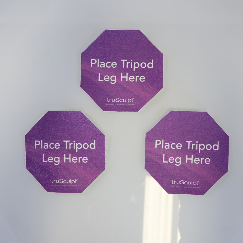Cutera truSculpt "Place Tripod Leg Here" Floor Marker Placement Stickers (x3)