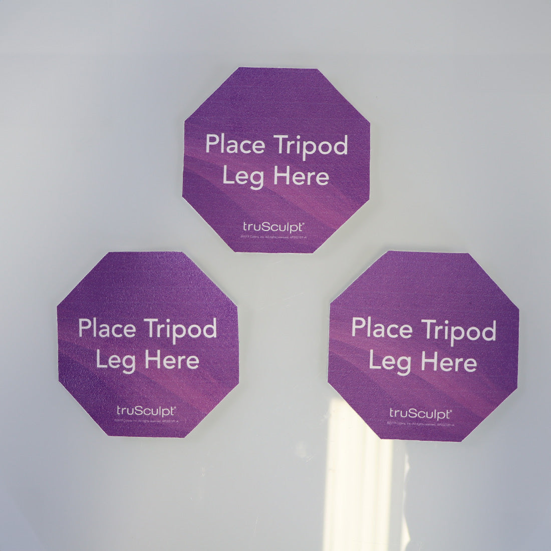 Cutera truSculpt "Place Tripod Leg Here" Floor Marker Placement Stickers (x3)