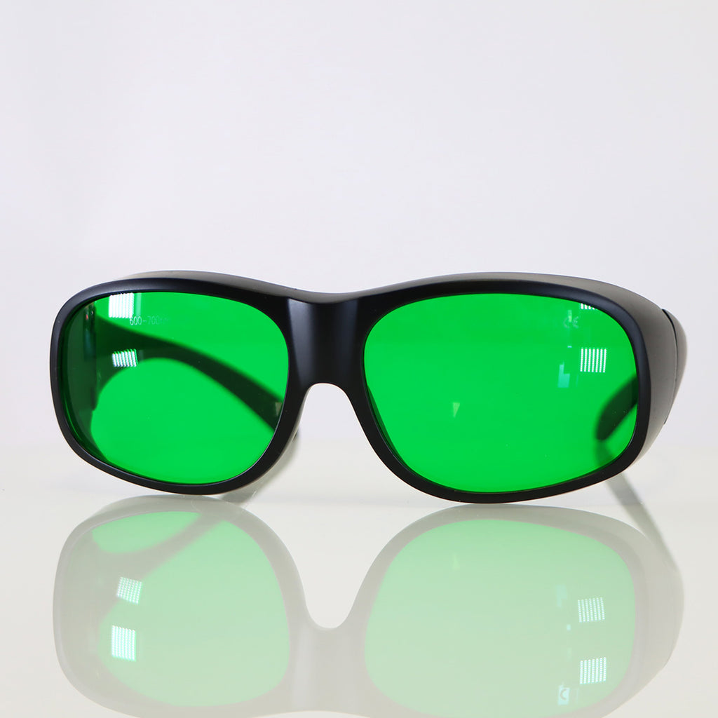 Laser Operator Eyewear Eye Safety Glasses Green Lens 600-700nm OD6+ Black Frame