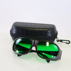Laser Operator Eyewear Eye Safety Glasses Green Lens 600-700nm OD6+ Black w/Case