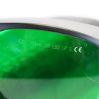 Laser Operator Eyewear Eye Safety Glasses Green Lens 600-700nm OD6+ Black w/Case