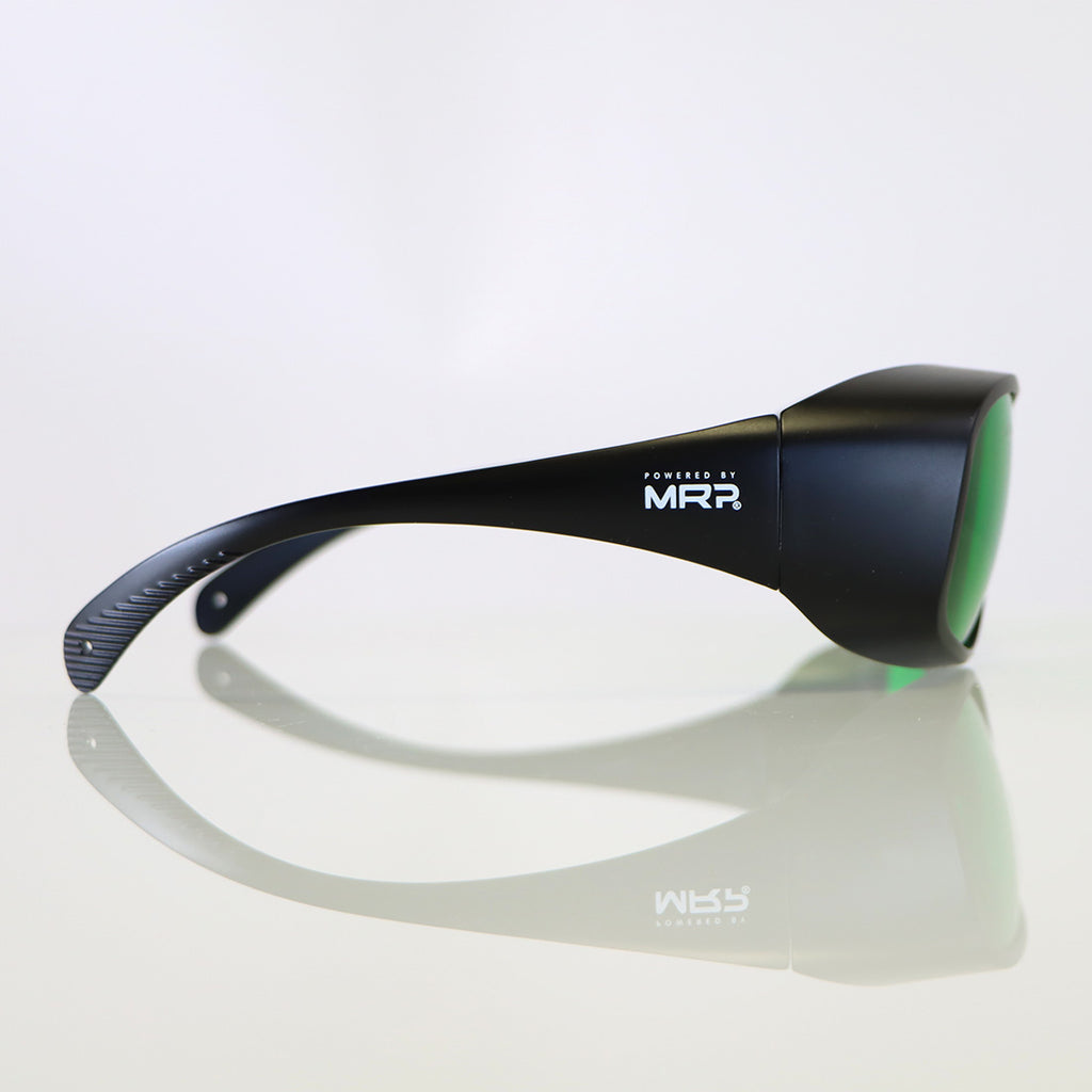 Laser Operator Eyewear Eye Safety Glasses Green Lens 600-700nm OD6+ Black w/Case