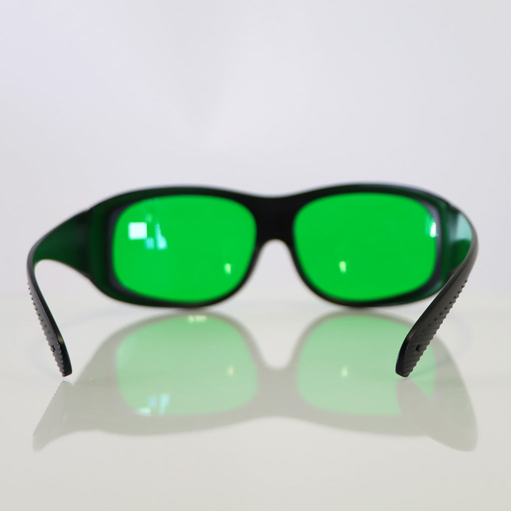 Laser Operator Eyewear Eye Safety Glasses Green Lens 600-700nm OD6+ Black w/Case