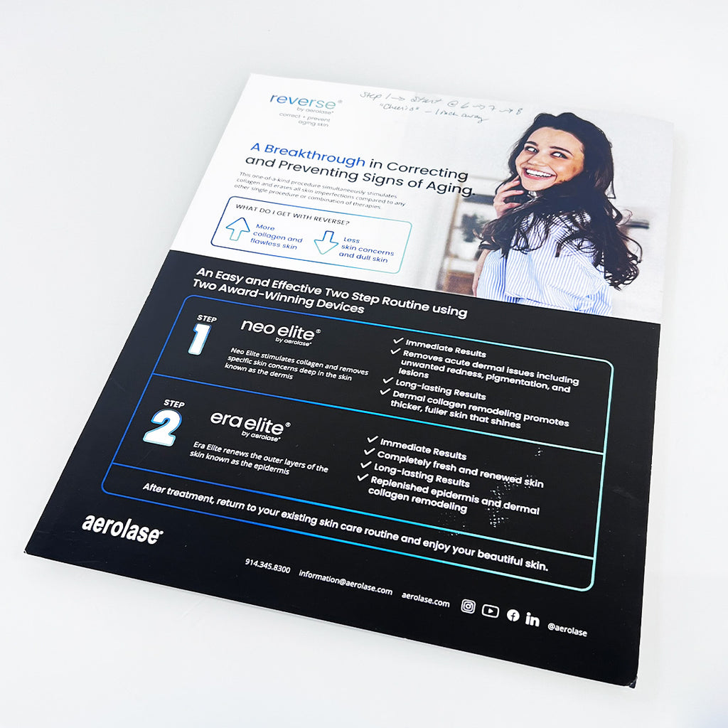 Aerolase REVERSE Correct Prevent Skin Aging Neo Era Elite Sheet Marketing Office