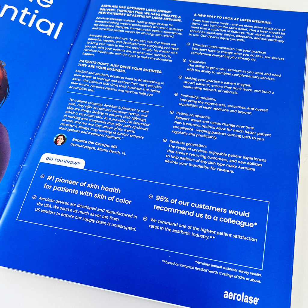 Aerolase Neo Elite Improve Skin Concerns Office Marketing Before After Photos Tri-Fold