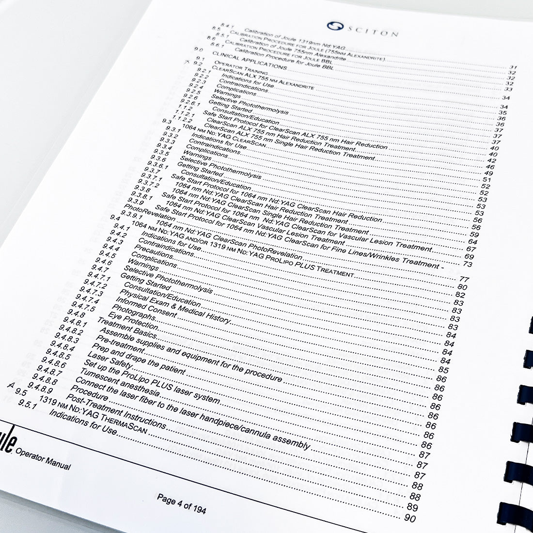 Sciton Joule Laser Operator User Manual Instruction Guide Book 194 Pages