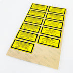 Laser Radiation Invisible Yellow Black Warning Stickers 11 Languages Non-English