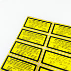 Laser Radiation Invisible Yellow Black Warning Stickers 11 Languages Non-English