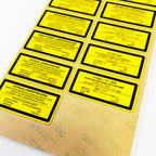 Laser Radiation Invisible Yellow Black Warning Stickers 11 Languages Non-English