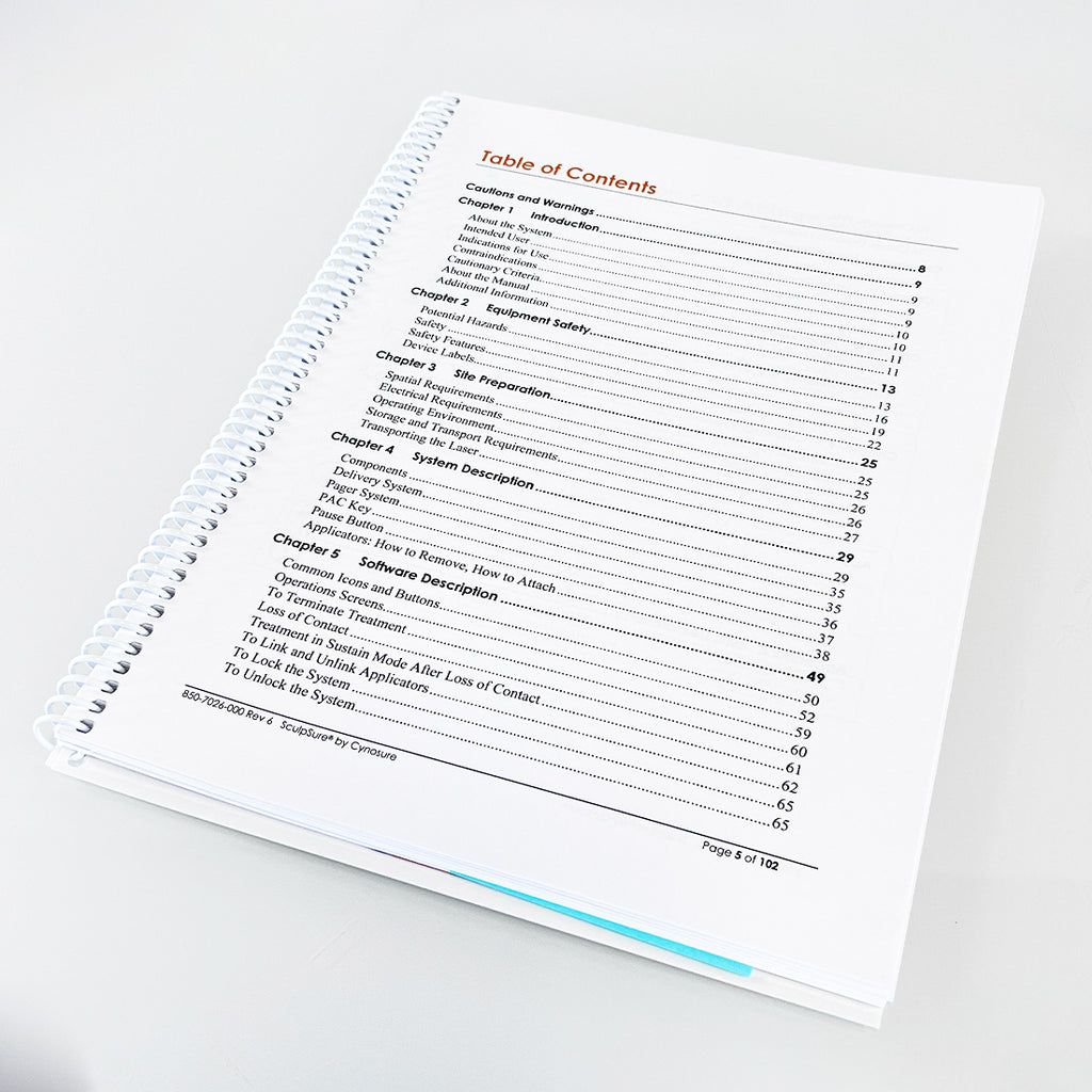 Cynosure SculpSure Diode Laser OPERATOR MANUAL Clinical Reference Guide 102 Pgs
