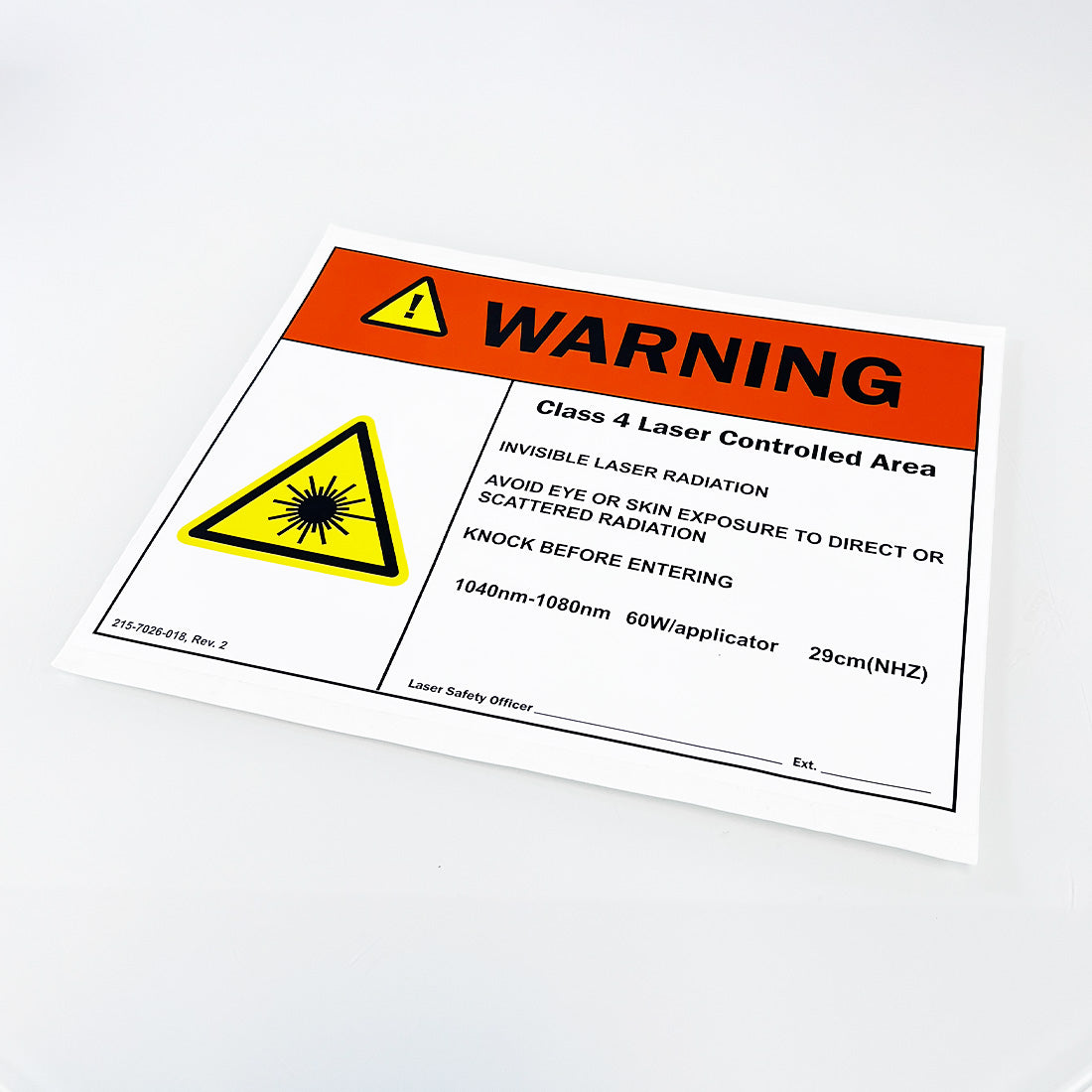 Laser Warning Safety Sticker Danger Sign Class 4 1040nm 1064 1080 Nd YAG