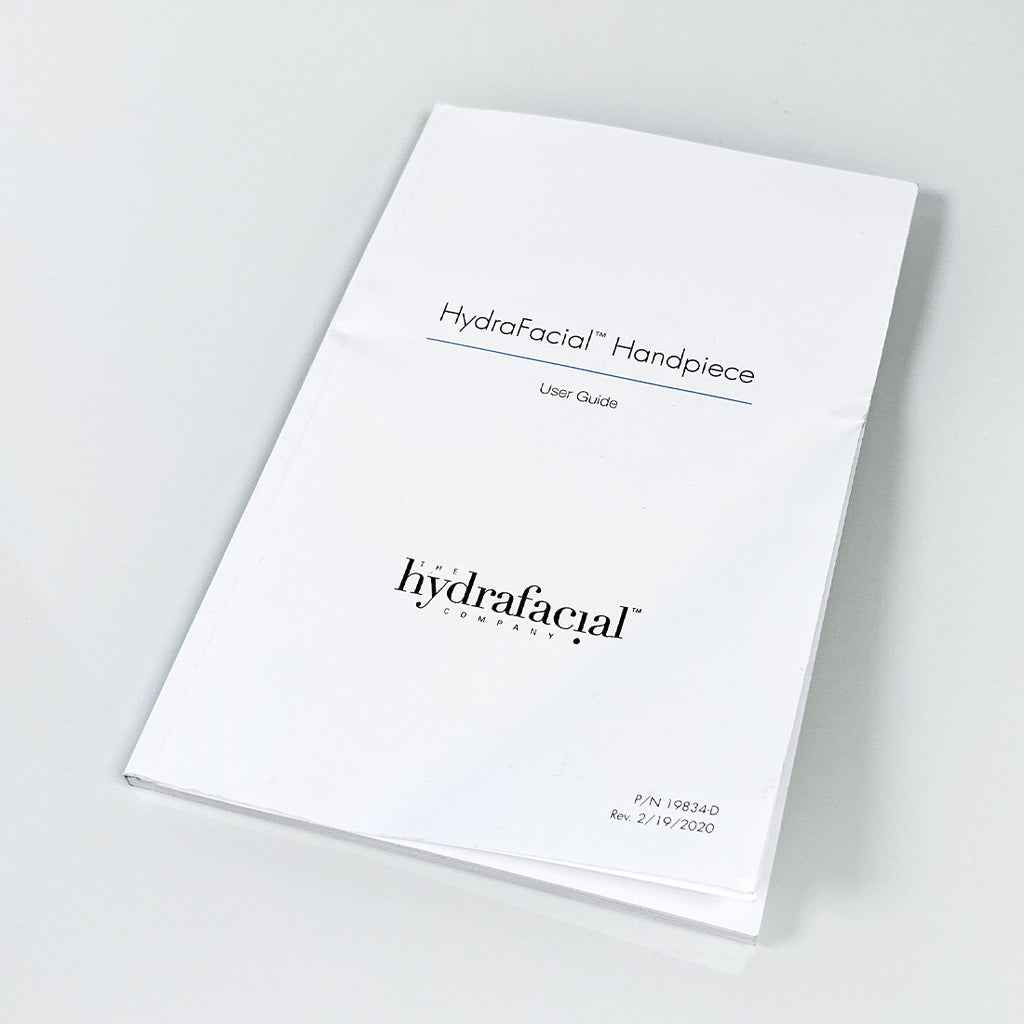 Edge Systems HydraFacial Handpiece User Guide Operator Instructions Manual