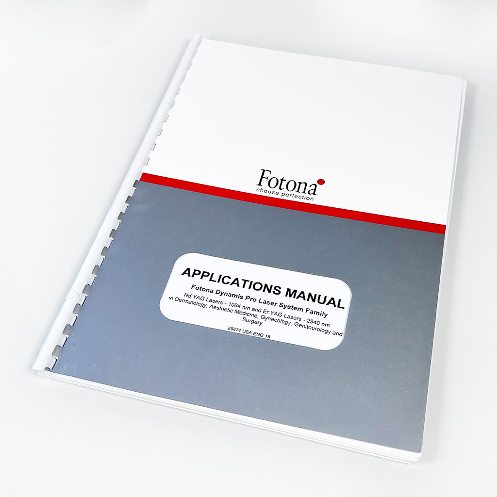 Fotona Dynamis Pro Laser Application Operator Manual Parameter Setting Treatment