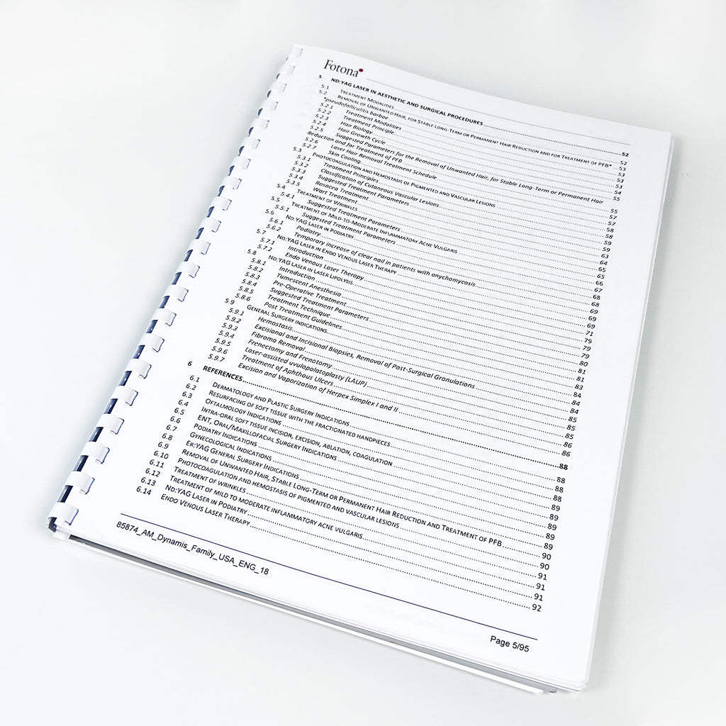 Fotona Dynamis Pro Laser Application Operator Manual Parameter Setting Treatment