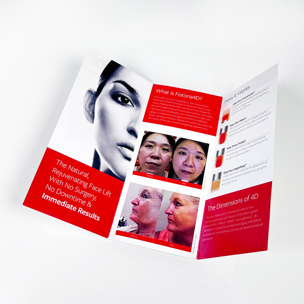 Fotona Fotona4D Laser REJUVENATING Patient Marketing Brochure 4D Pamphlet x17 Pc