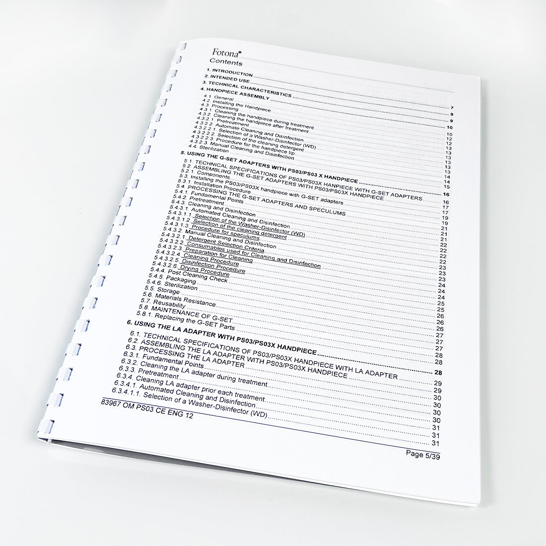Fotona Er YAG Laser Optical Handpiece PS03 PS03X OPERATOR MANUAL User Guide