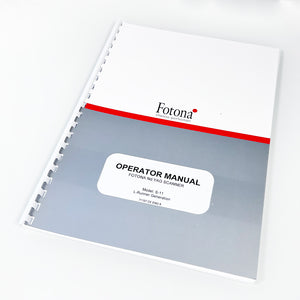 Fotona Nd YAG Laser Scanner Handpiece S-11 OPERATOR MANUAL L-Runner User Guide