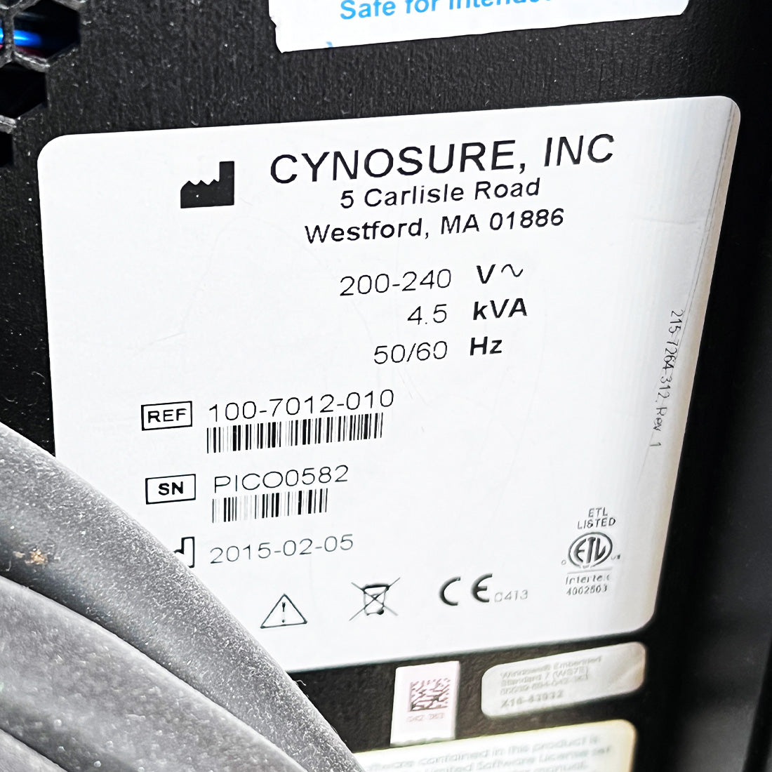 2015 Cynosure PicoSure 755-Wavelength Laser System Picosecond Pulse Skin Tattoo