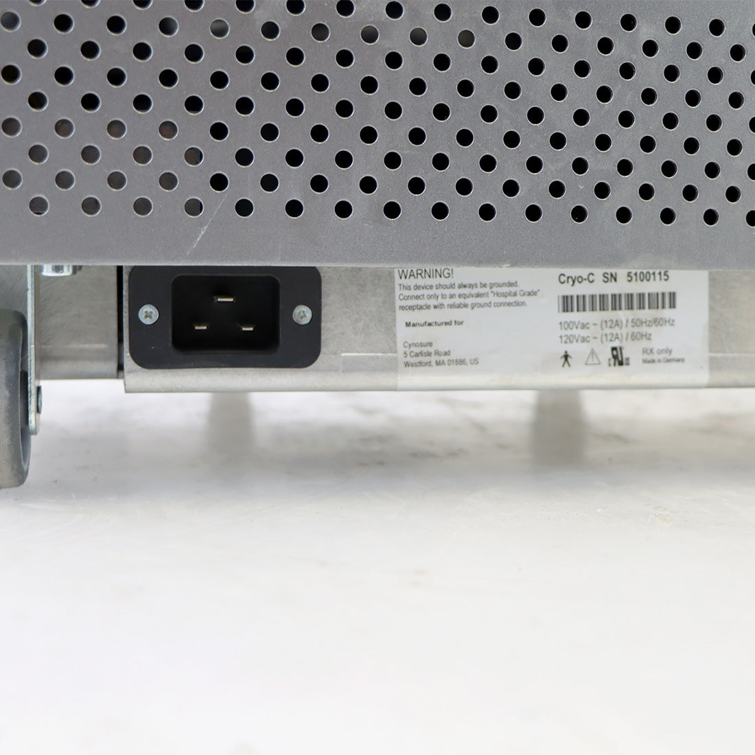 Zimmer Cryo-C Chiller (BAD) Base Attachment for Cynosure Elite MPX Parts As-Is