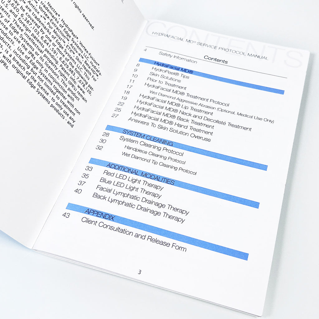 Edge Hydrafacial MD User Service PROTOCOL MANUAL Skin Therapy Treatment Guide