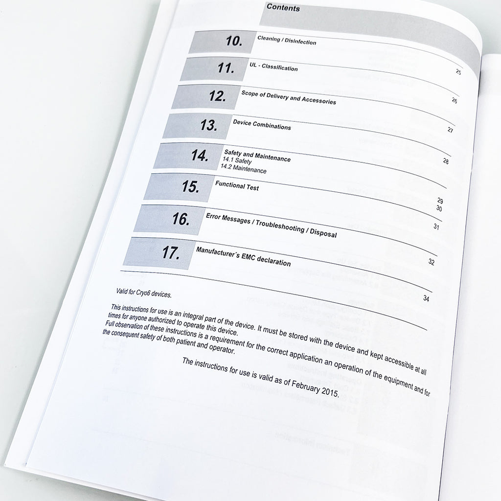 Zimmer Cryo6 Operator Instructions For Use Manual Cryo 6 Operation Chiller Guide