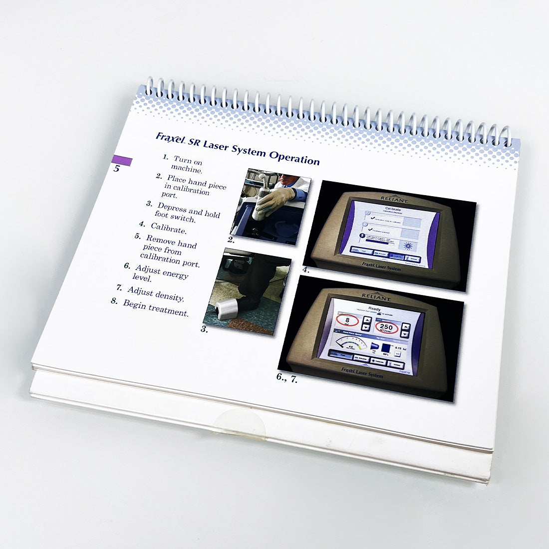 Reliant Technologies Quick Start Guide FRAXEL SR Laser Operator Treatment Care