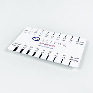 Sciton Laser Lesion Measuring Gauge White Plastic Card 0.2mm-0.9mm .8mm-3.0mm
