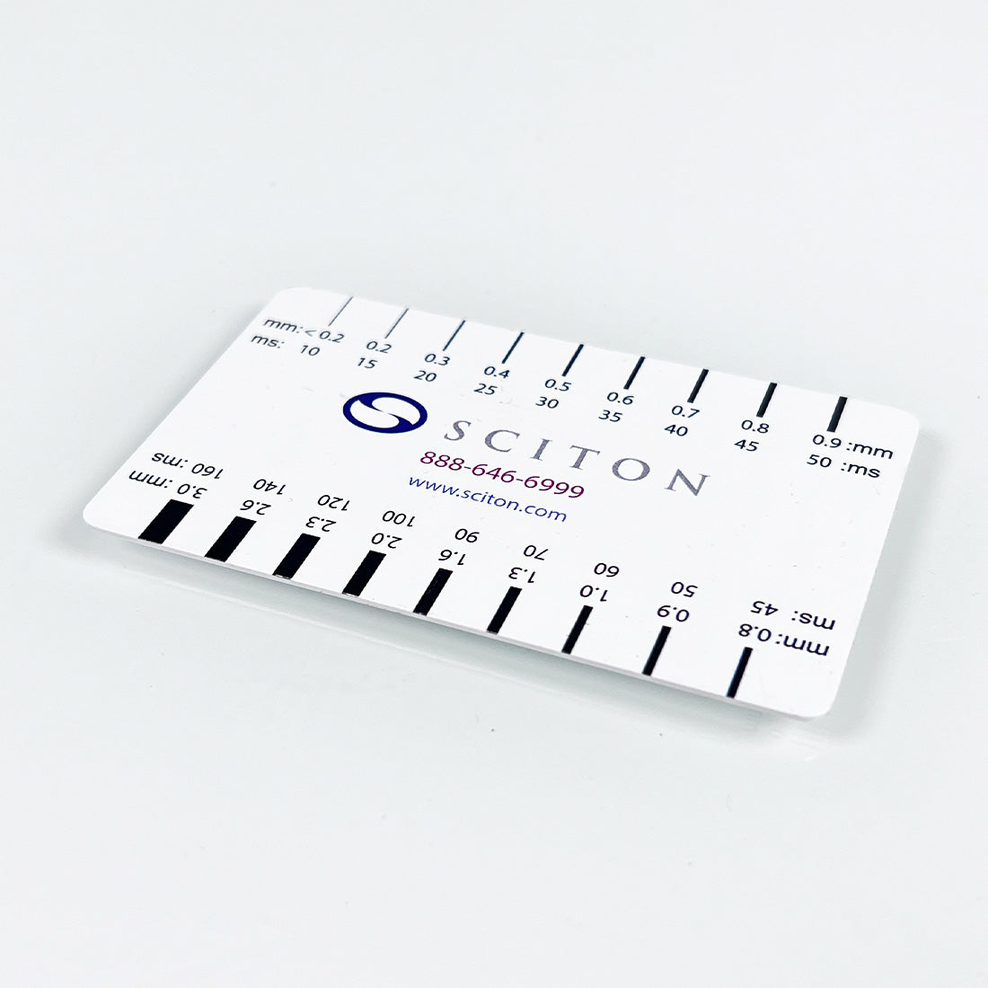 Sciton Laser Lesion Measuring Gauge White Plastic Card 0.2mm-0.9mm .8mm-3.0mm