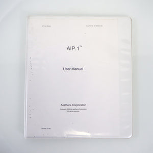 Aesthera AIP.1 2005 User Manual 40-00500-00.AA Version 0.18a Hardcover Binder