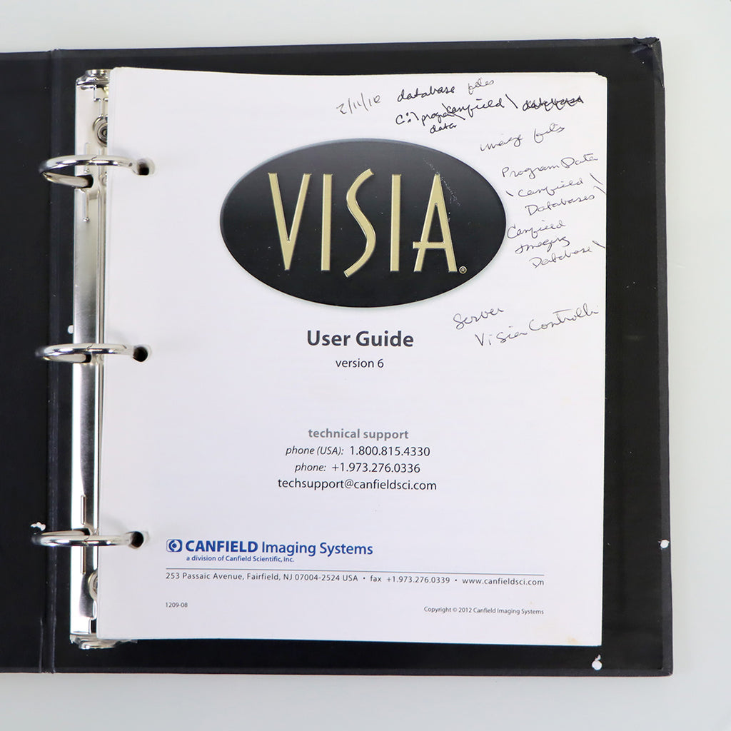 Canfield Visia User Guide Version 5 and 6 Manual Set with CD 2012 / 2010