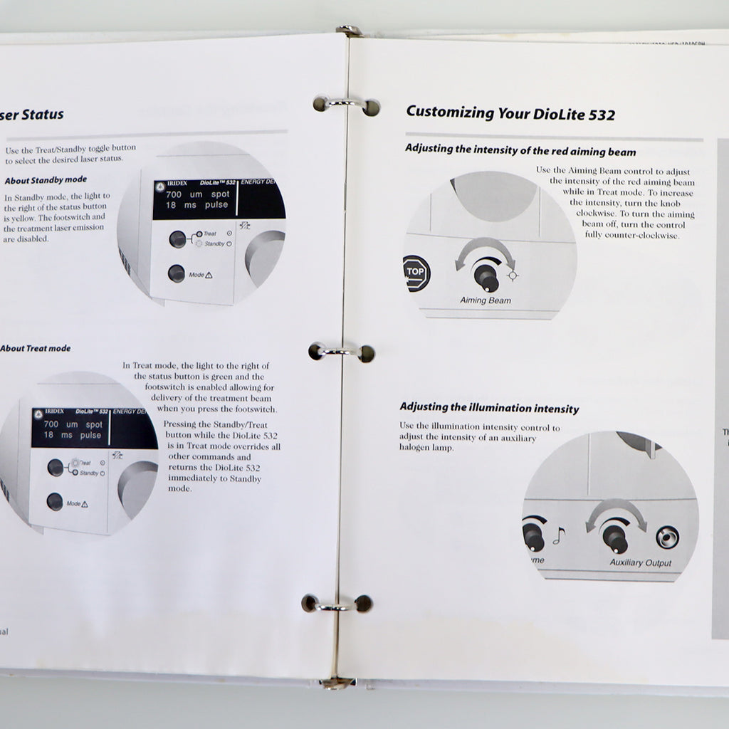 Iridex ScanLite Scanner and DioLite 532 Operator Manual Set 40603-EN / 40140