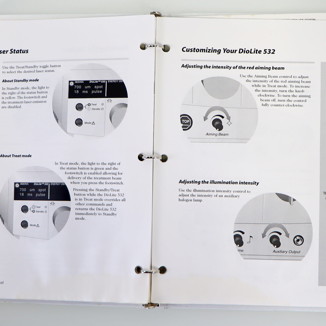 Iridex ScanLite Scanner and DioLite 532 Operator Manual Set 40603-EN / 40140