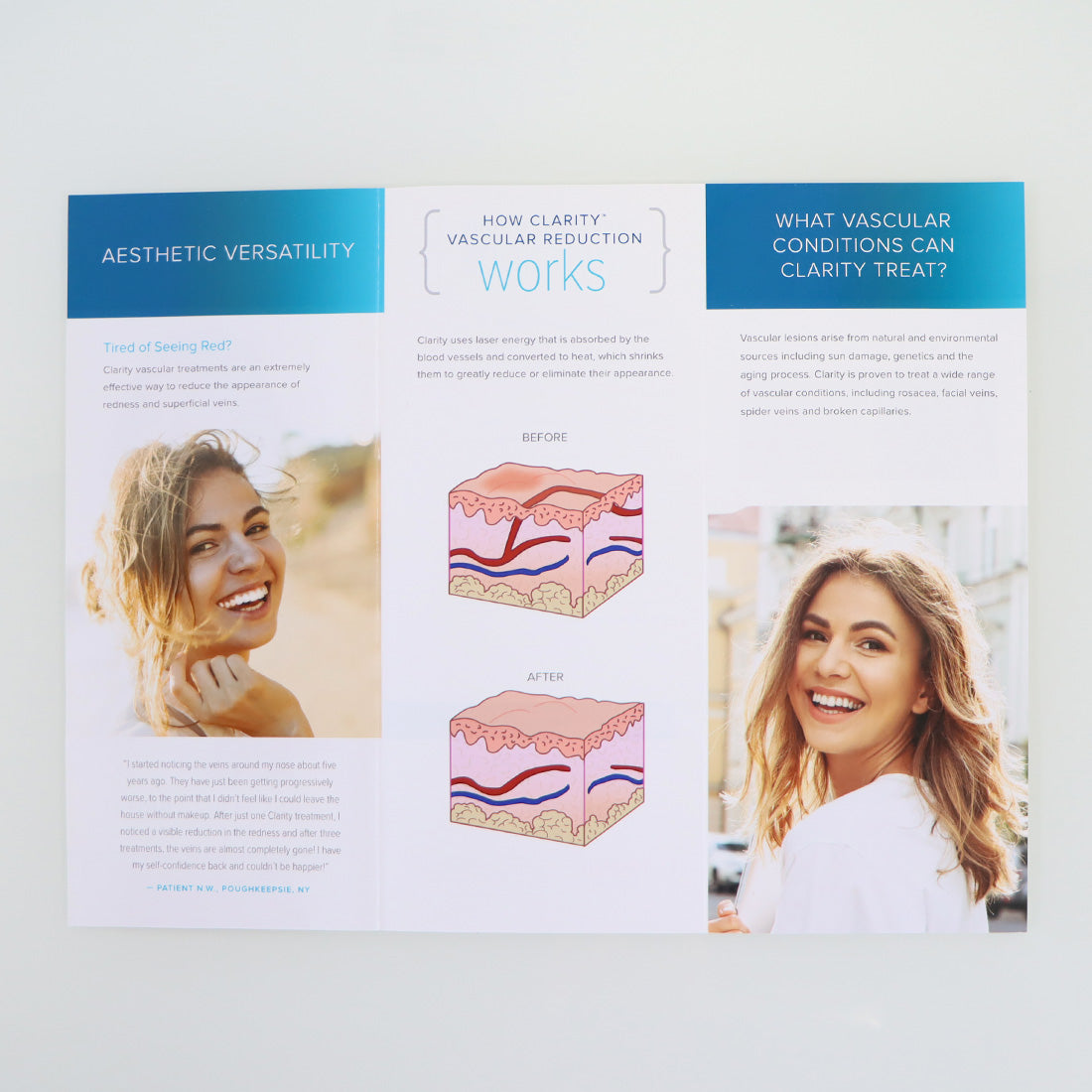 Lutronic Ask For Clarity Redness & Vein Reduction Brochure RVR_BRF Pamphlet 10pk