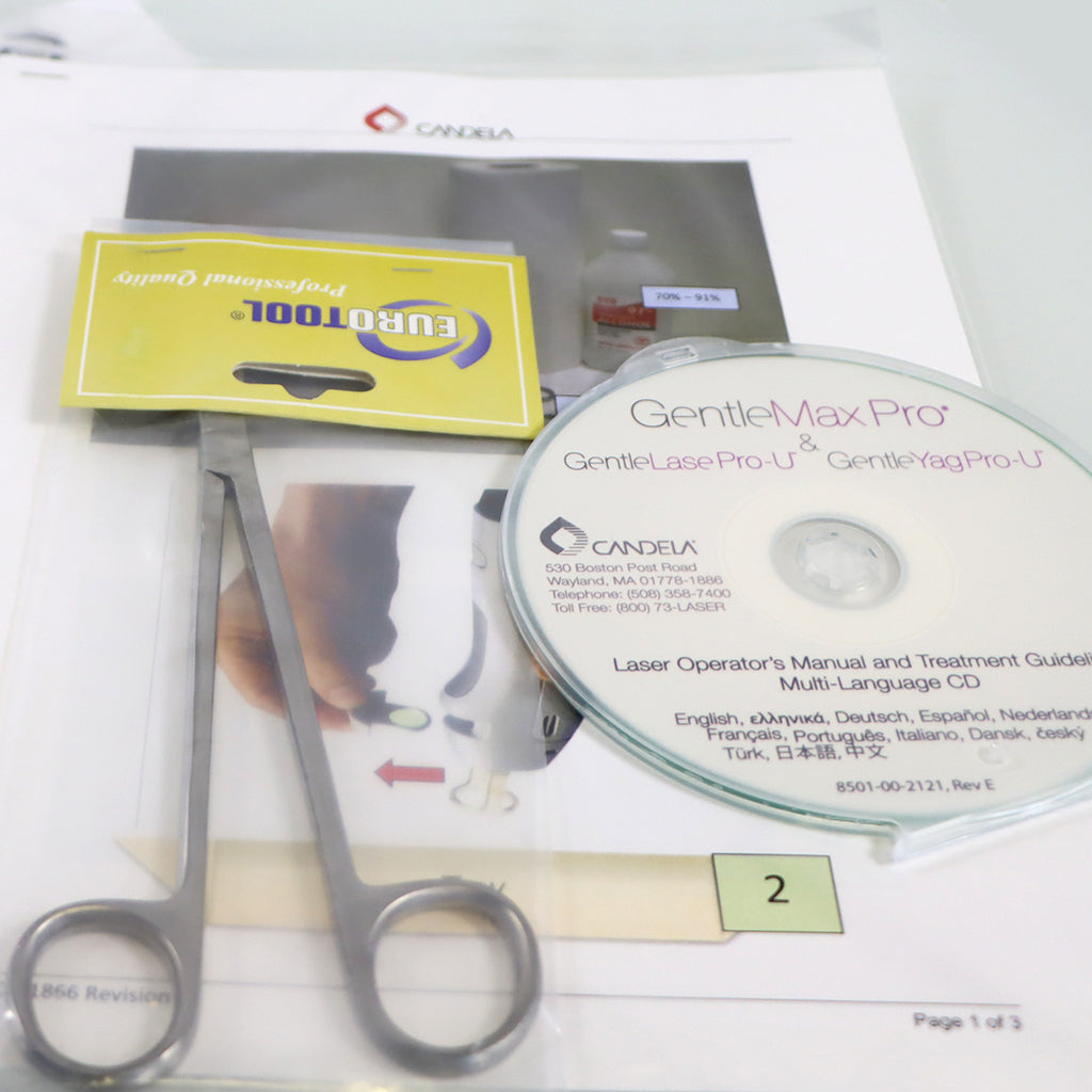 Candela GentleMax Pro Lase Yag CD Manual and Cleaning Guide Kit 8501-00-2121 E