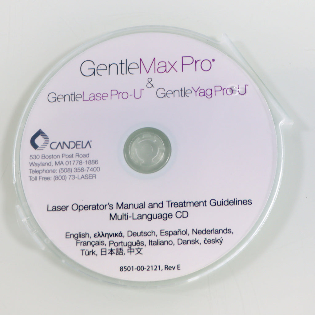 Candela GentleMax Pro CD Manual, Sign and Cleaning Guide Kit 8501-00-2121 Rev E