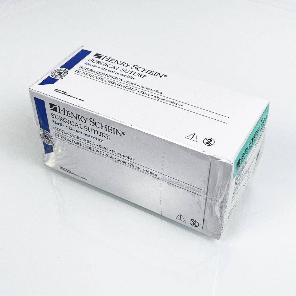 Henry Schein Nylon Black Monofilament Suture 6-0 18"/45cm Reverse Cutting x12 Pc