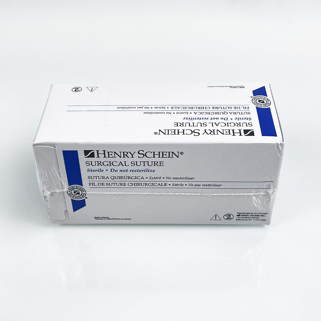 Henry Schein Nylon Black Monofilament Suture 6-0 18"/45cm Reverse Cutting x12 Pc