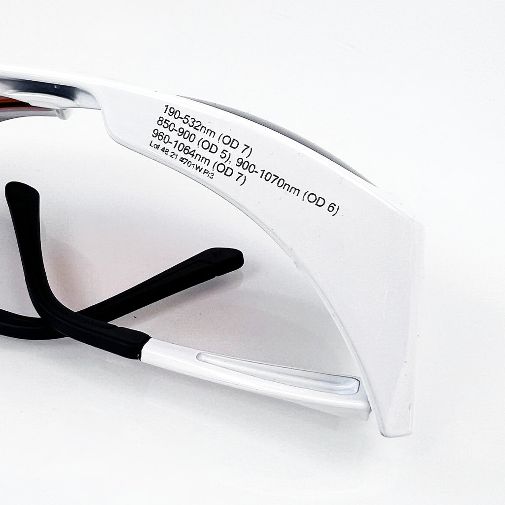 Innovative Optics PPE Laser Safety Glasses Orange / White 190-532 - 850-1064nm