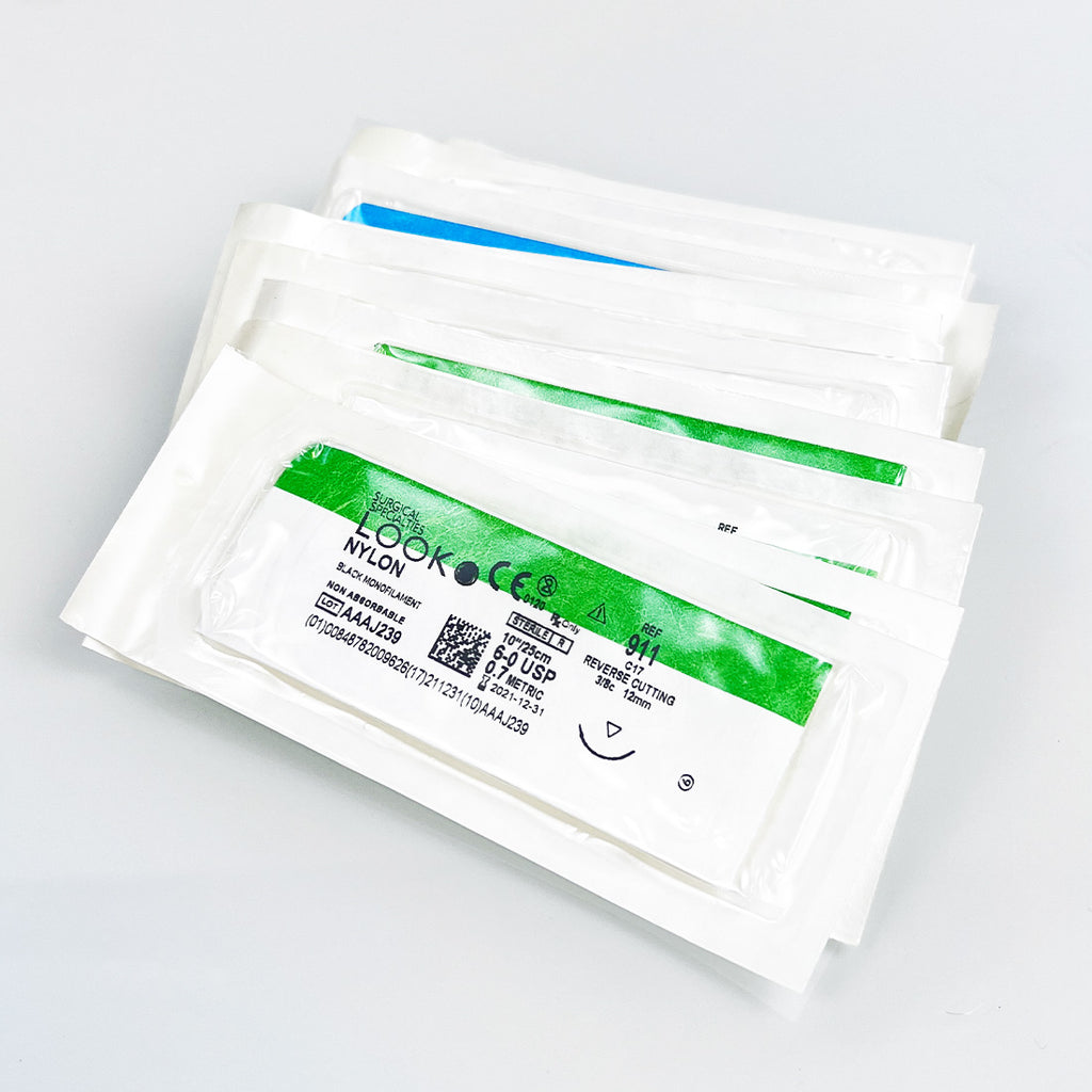 Surgical Specialties Black Monofilament Suture 6-0 10"/25cm Reverse Cutting x11