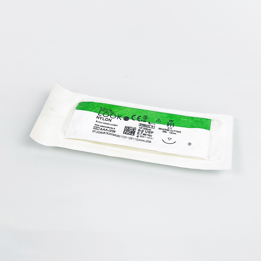 Surgical Specialties Black Monofilament Suture 6-0 10"/25cm Reverse Cutting x11