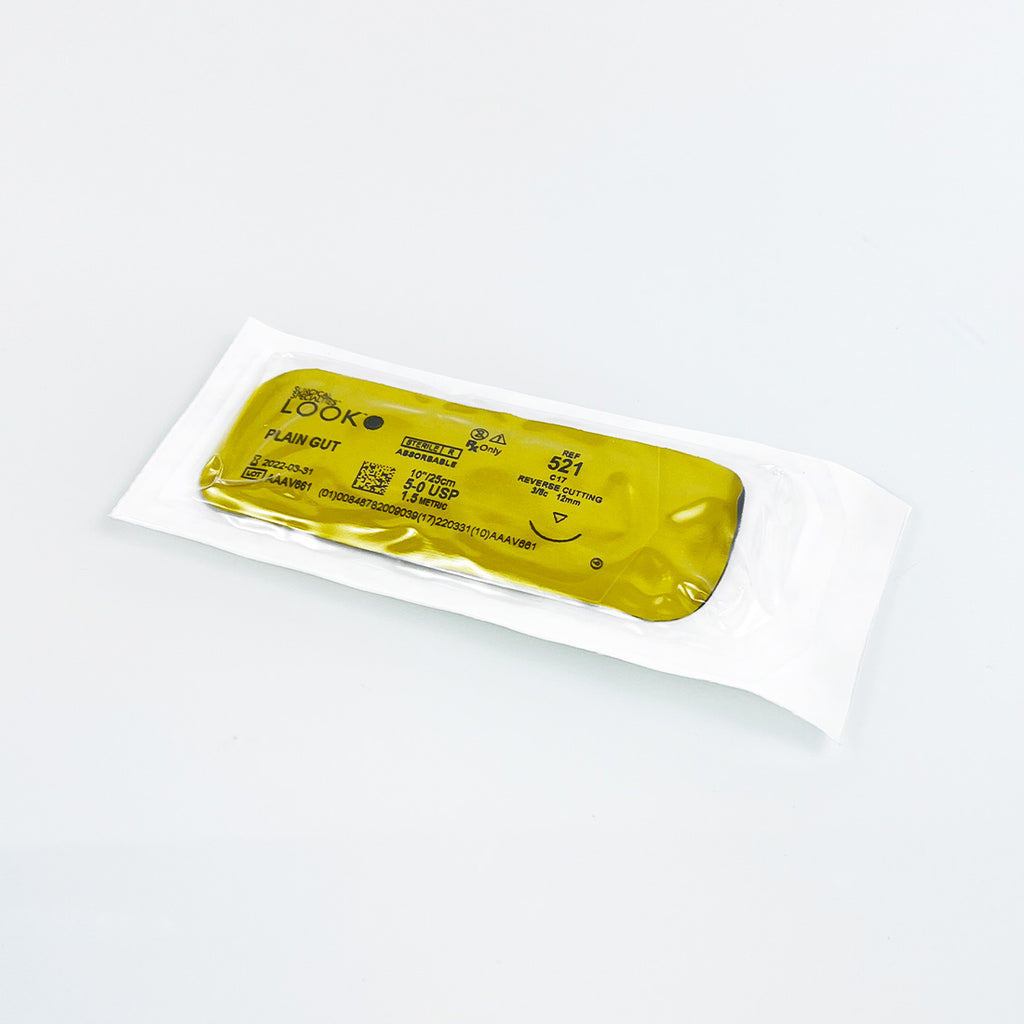 Surgical Specialties Plain Gut Suture 5-0 USP 10"/25cm Reverse Cutting 521B x9pc
